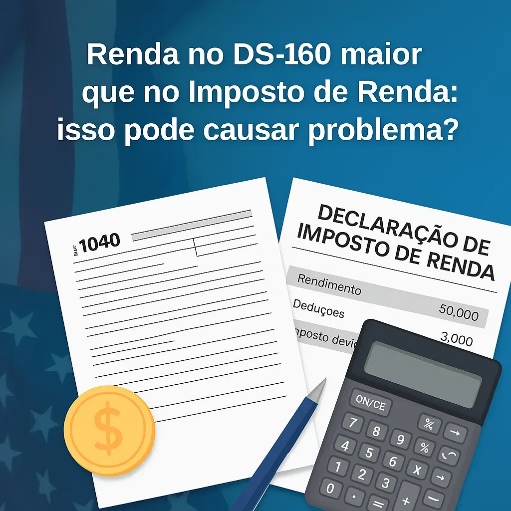 Imagem principal para o artigo Renda no DS-160 maior que no Imposto de Renda: isso pode causar problema? da Viaggi Vistos